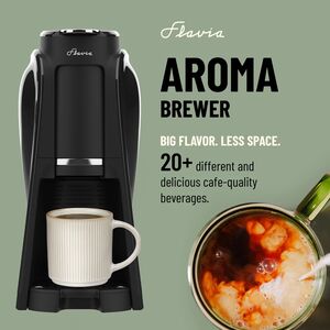 Looking for Mars Drinks coffee machines? Explore the latest Flavia brewing systems by Lavazza Professional. High-performance office brewers and a wide variety of drinks. - Black Flavia Aroma Brewer by Lavazza