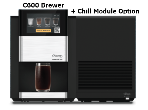 Flavia C600 brewer with chill module labelled