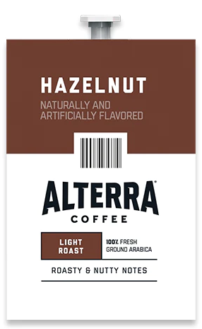 Alterra Coffees for Flavia Creation Drinks Station by Mars. Coffee lovers paradise of variety, easy use, & no coffee mess!  Experience all the benefits of coffee without the hassles with our full selection of Alterra Coffees filterpacks. - Alterra Hazelnut Coffee for Flavia by Lavazza