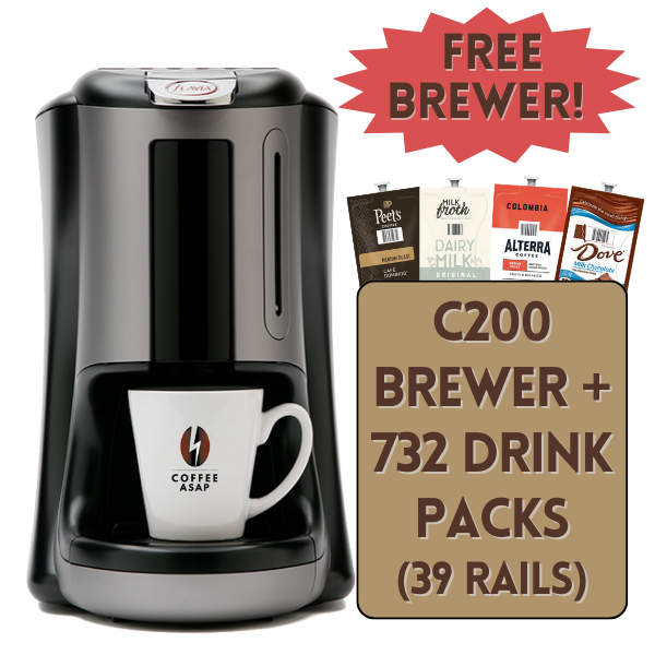 Flavia Coffee Machines by Lavazza are the only no-mess single cup brewer on the market. The Flavia Drink Station is sure to satisfy the coffee & tea snobs you love! - **Business/Corporate Customers** FREE Flavia Creation 200 Brewer with purchase of Drink Bundle